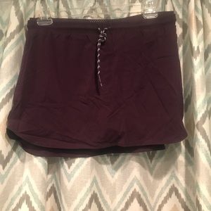 Members Mark New Pair of Womans Purple Skorts Elastic Waist Draw String Pockets